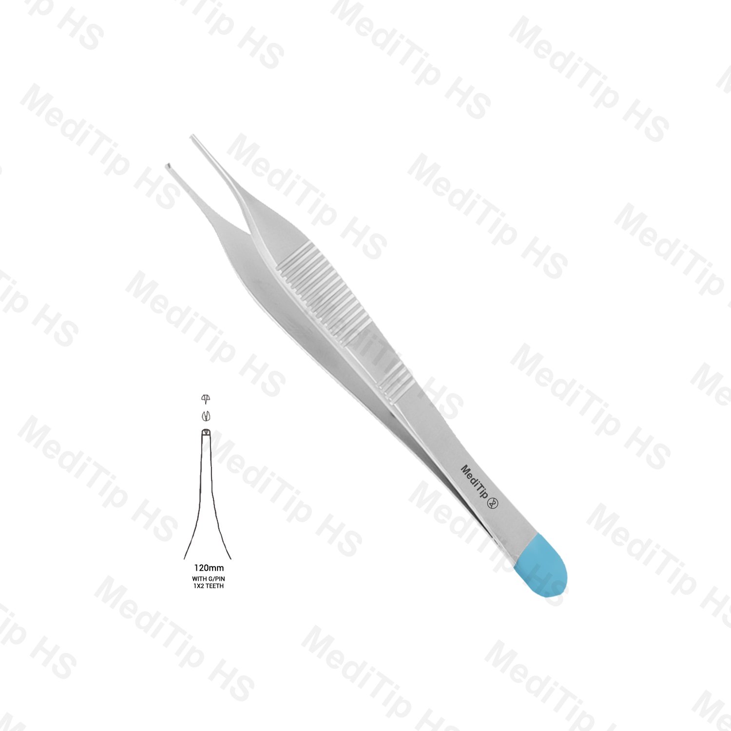 Non-Sterile Single-Use Adson Forceps With G/Pin 1X2 Teeth