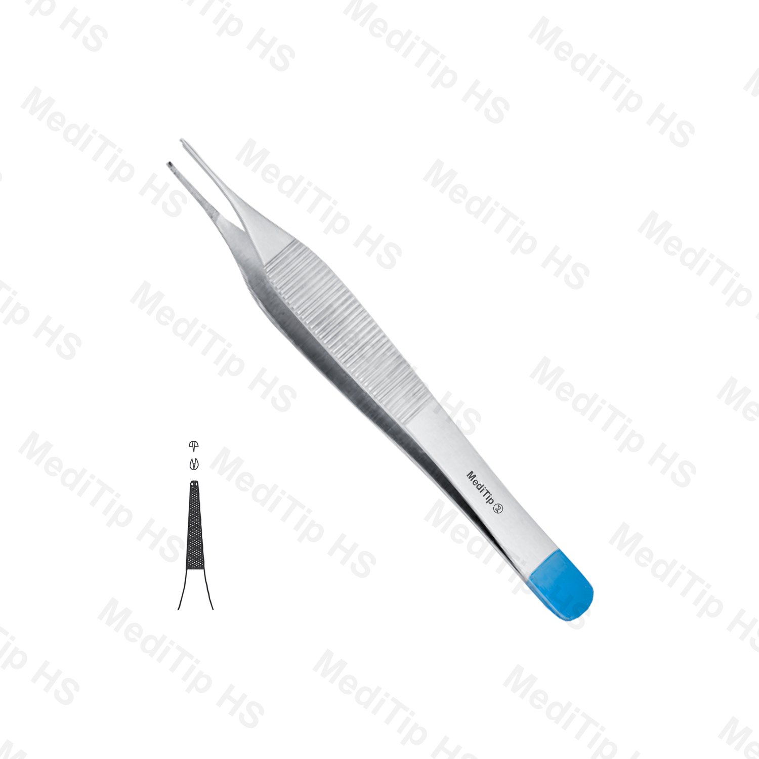 Non-Sterile Single Use Adson Tissue Forceps 1x2 Teeth With Plateau