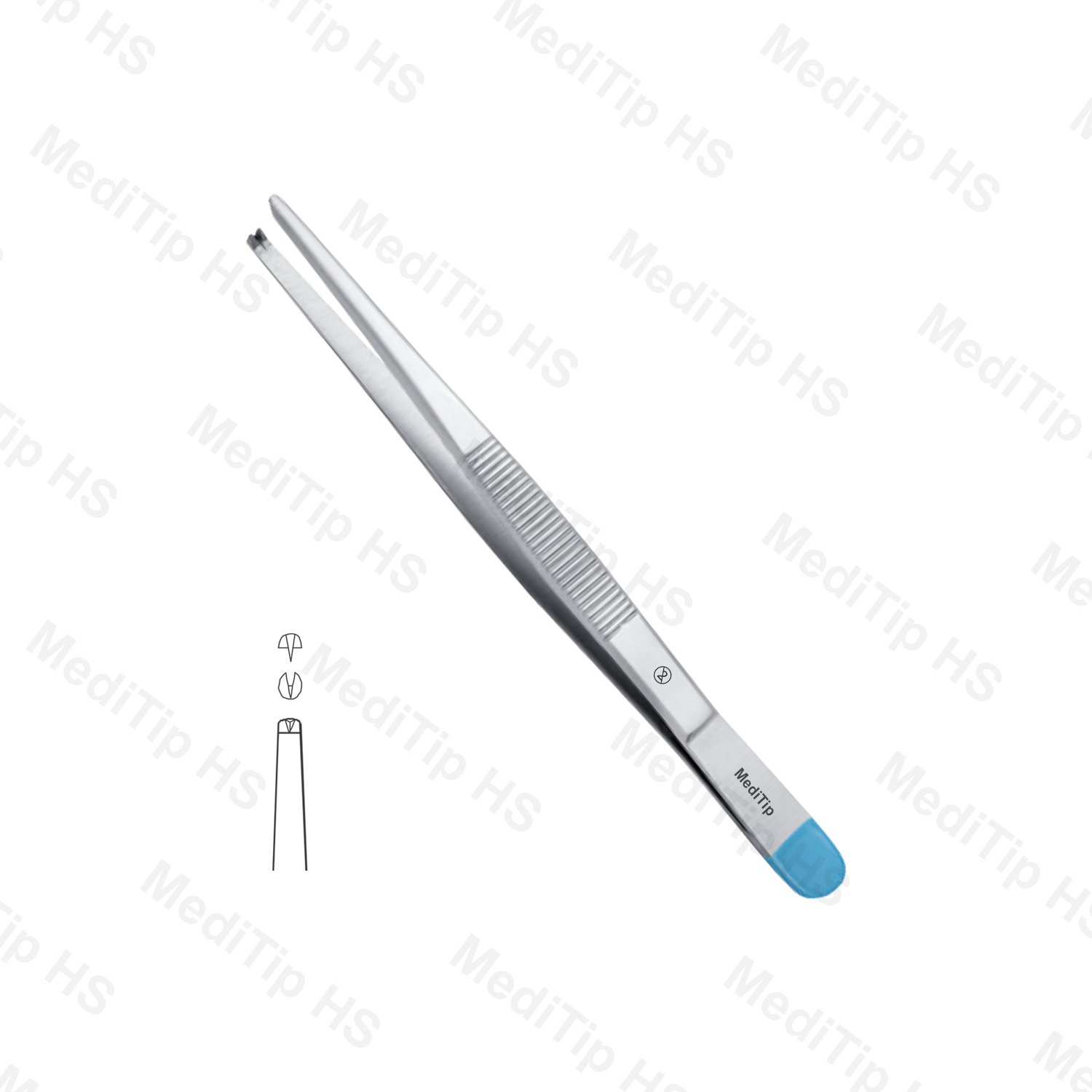 Non-Sterile Single-Use Tissue Forceps 1x2 Teeth Medium