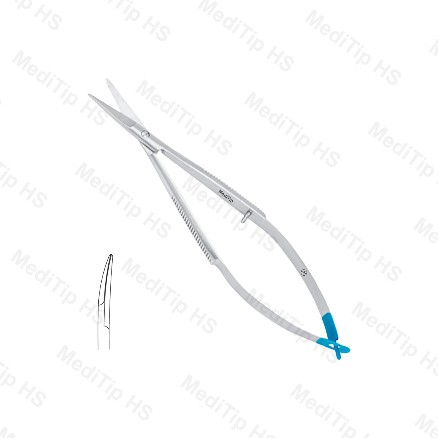 Non sterile Single-Use Noyes Eye Scissors Curved