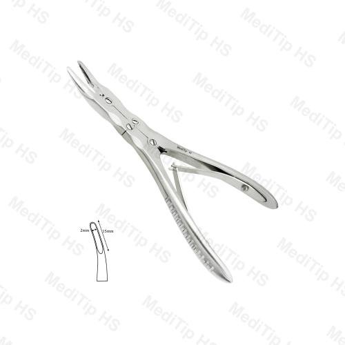 Rongeurs Boehler, Double Action Hinged Curved (Tip 2mm) 15cm