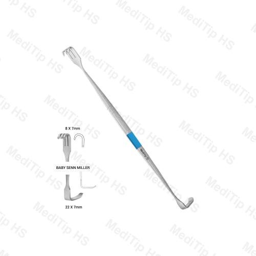 Single Use Baby Senn-Miller Retractor Double Ended 150mm 8x7mm 22x7mm