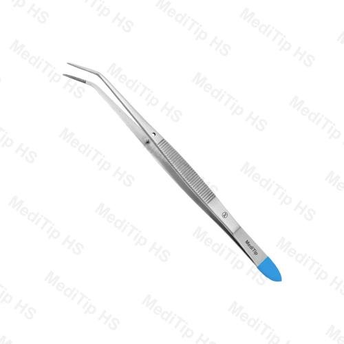 Single Use Tooth Tweezer Angled Serrated