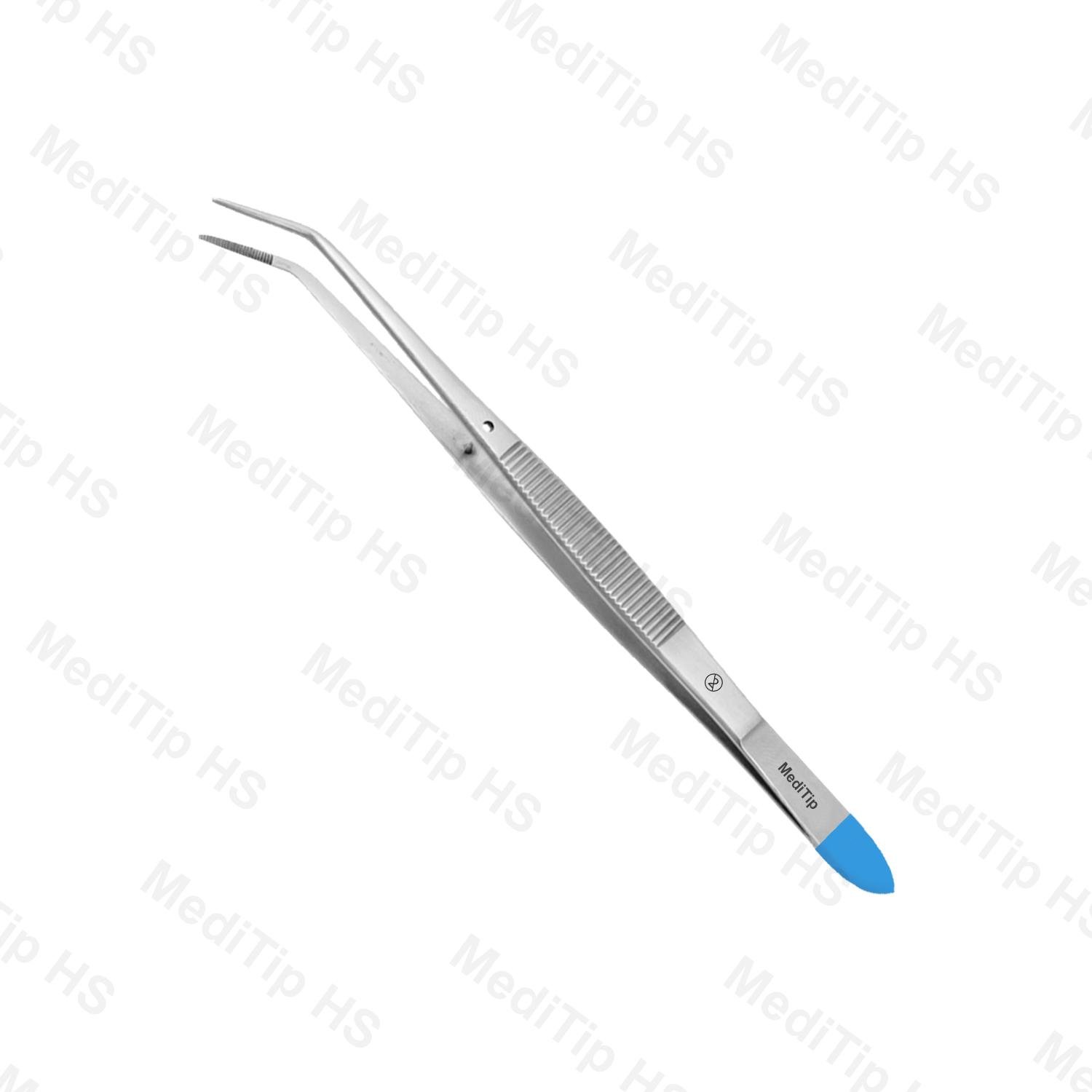 Single Use Tooth Tweezer Angled Serrated